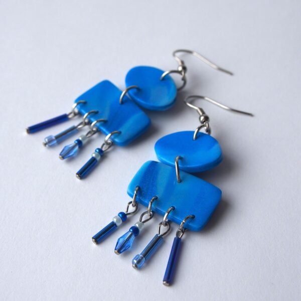 Dangling Blue Boho Earrings: Chandelier Earrings